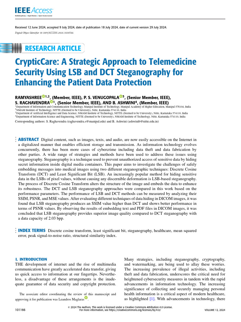 Enhancing Medical Data Security with LSB and DCT | PDF | Medical ...