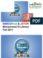 Presentation EBSCO JSTOR, Spring 2012