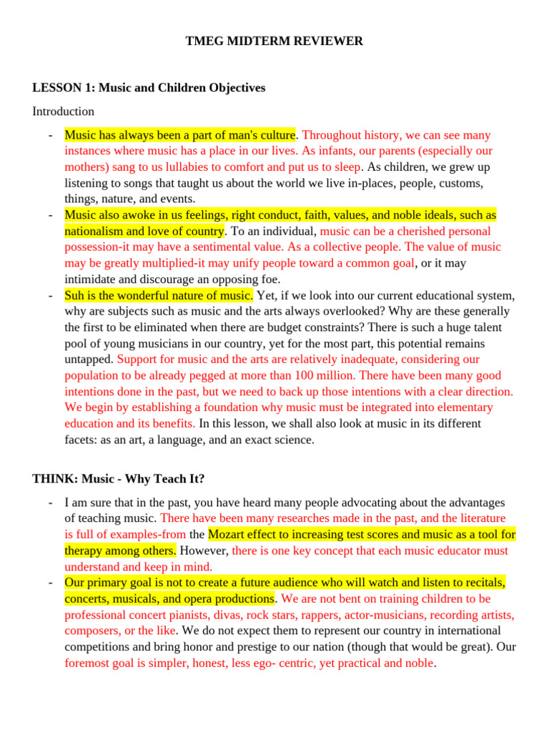 TMEG Music Appreciation Midterm Guide | PDF | Rhythm | Tempo