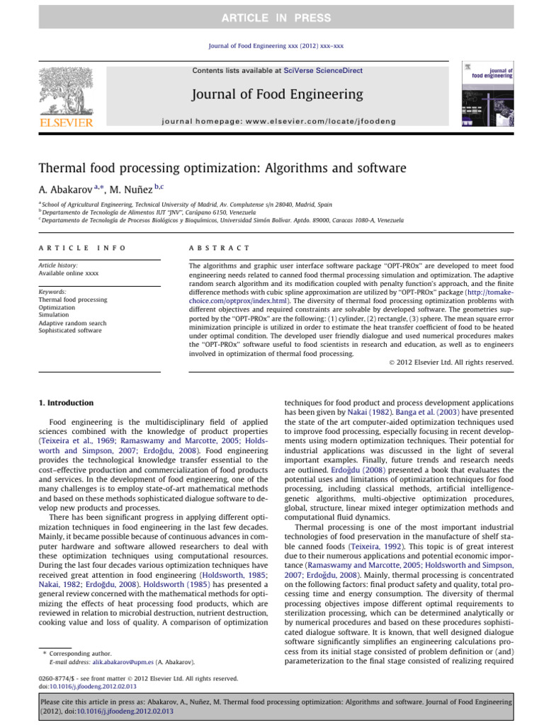 Thermal Food Processing Software | PDF | Mathematical Optimization ...