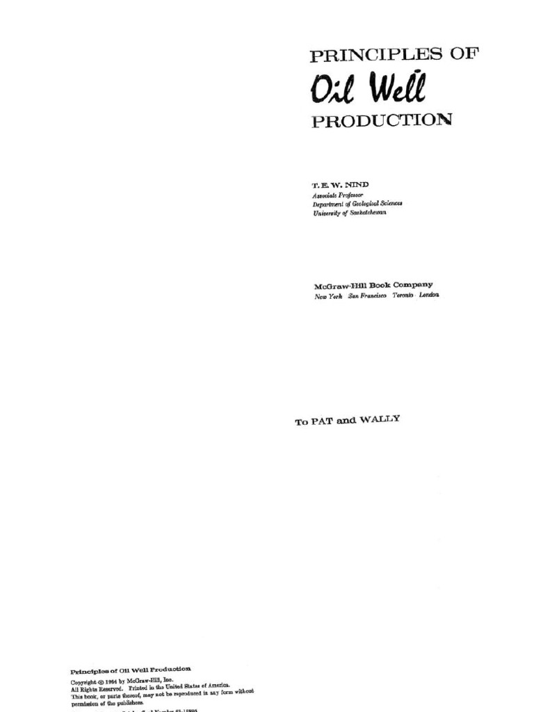 Principle of Oil Well Production by Nind 2 PDF Free | PDF