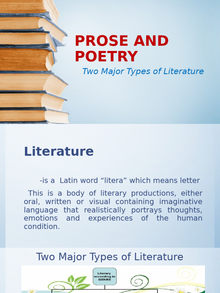 Prose and Poetry: Literature Types Explained | PDF | Poetry | Fable