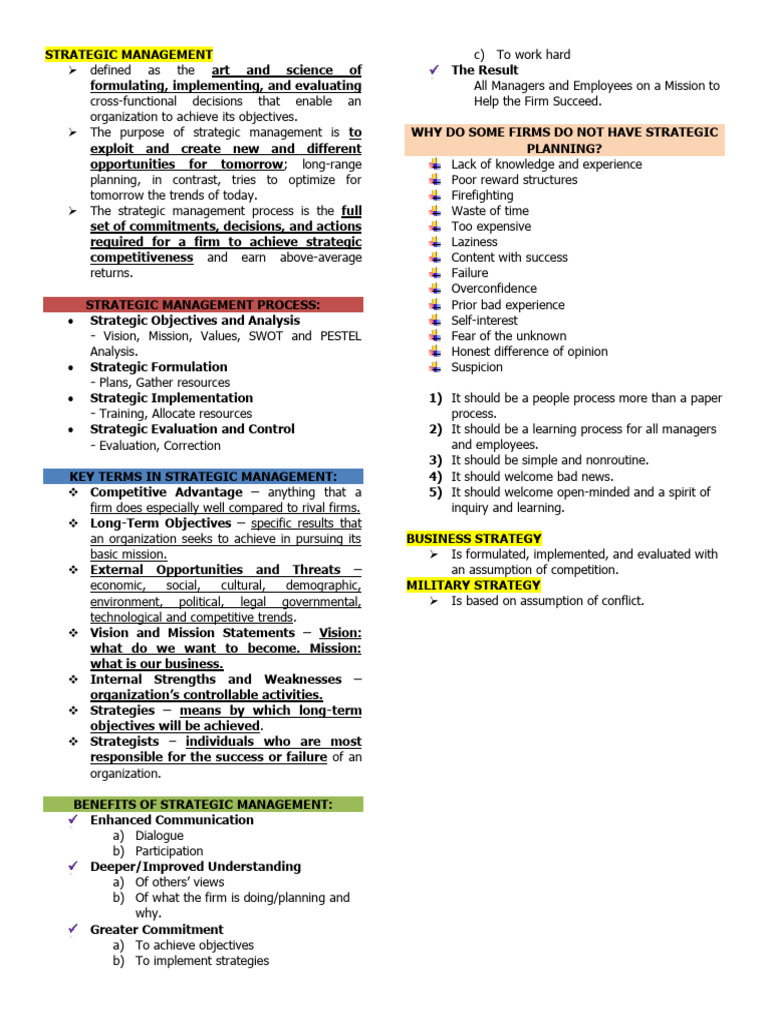I Am Sharing 'Strat Notes' With You | PDF | Strategic Management | Swot ...