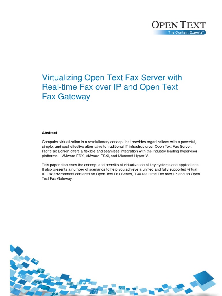 RightFax VirtualizationWP | PDF | Voice Over Ip | Fax