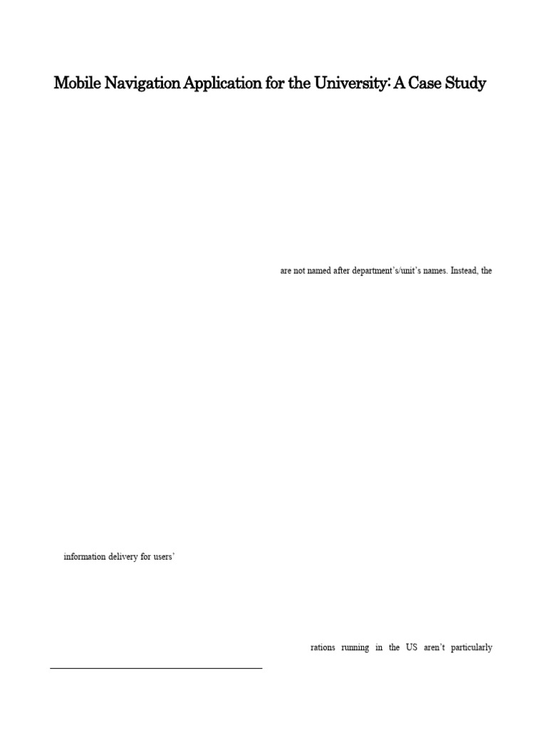Mobile Navigation Application For The University: A Case Study | PDF ...