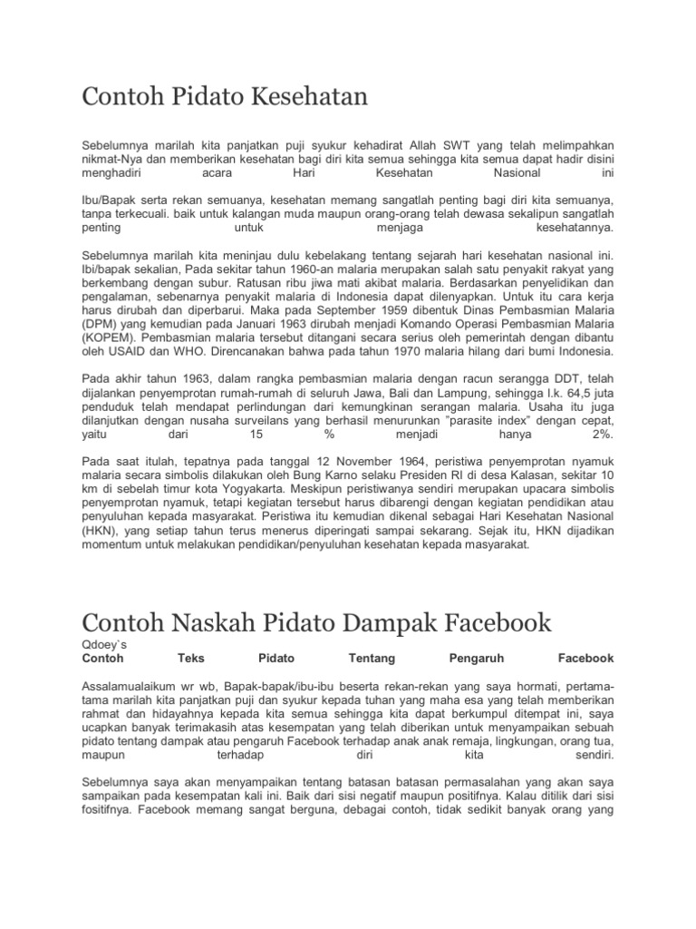 Contoh Pidato Kesehatan Pdf