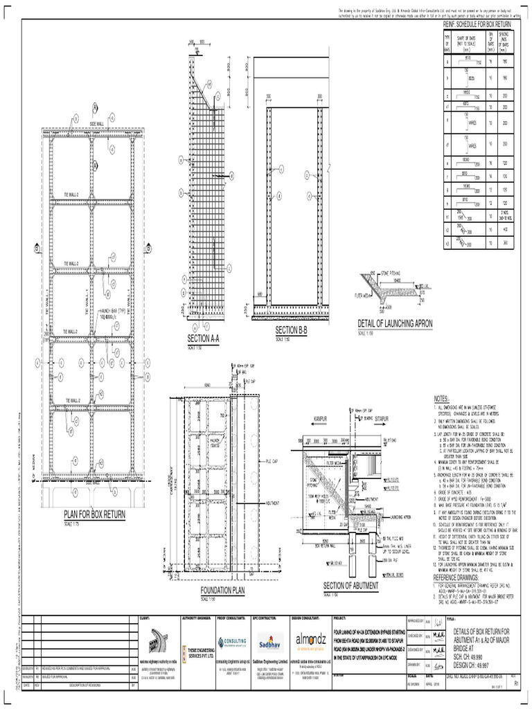 Box Type Return Wall - 49.990-06 - R1 | PDF | Road Infrastructure