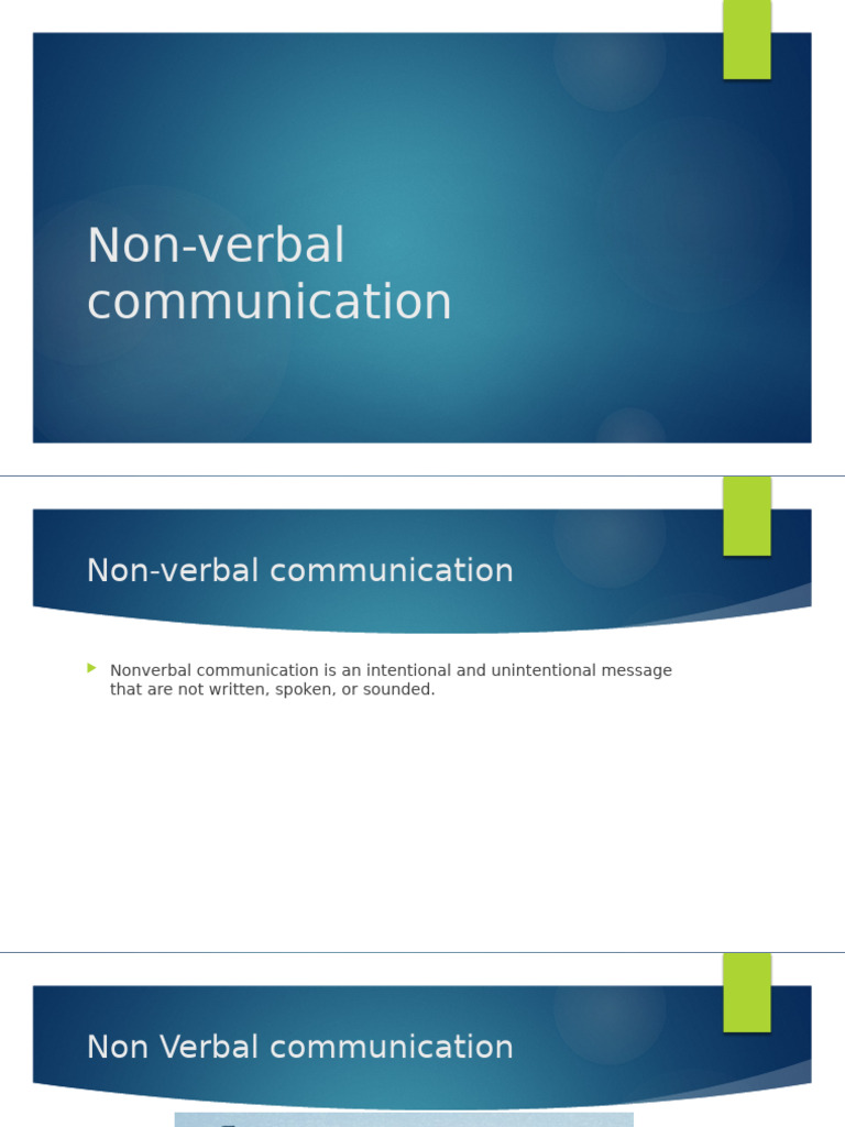 Non Verbal Communication | PDF | Nonverbal Communication | Human ...