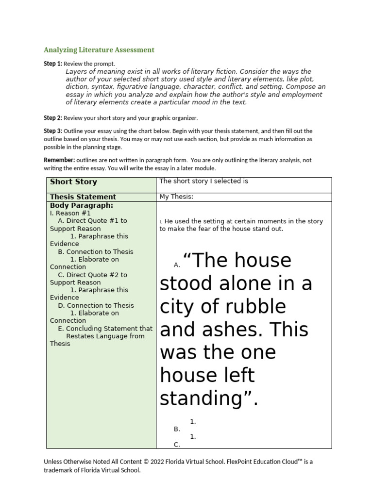 Literary Analysis Outline Guide | PDF | Essays | Human Communication