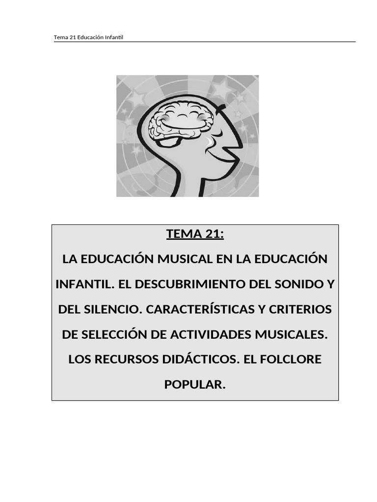 Tema 21 Infantil | PDF | Sonido | Canciones