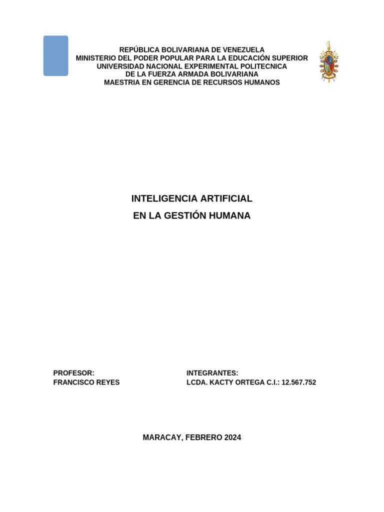 Inteligencia Artificial en La Gestion de Recursos Humanos | PDF ...