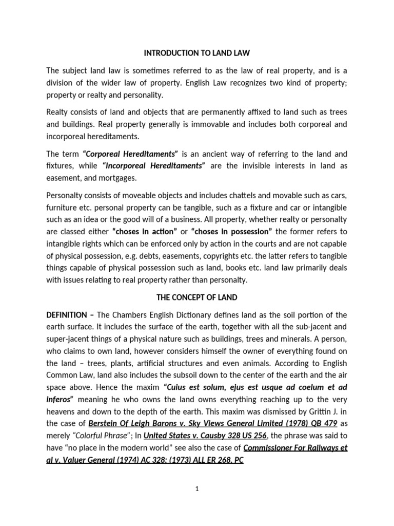 4 Land Law | PDF | Leasehold Estate | Seisin