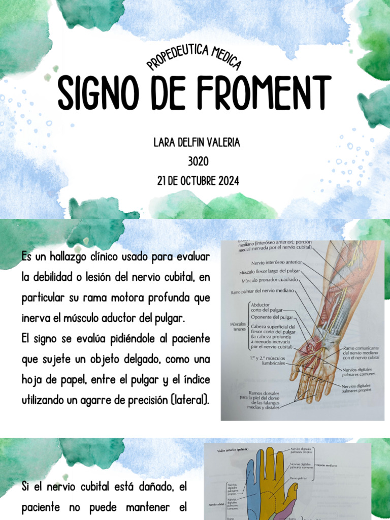 Signo de Froment y su Evaluación Clínica | PDF | Anatomía humana ...