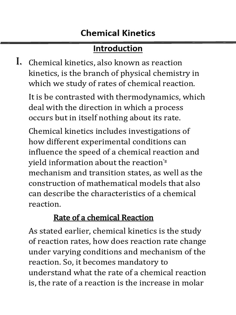 Understanding Reaction Rates in Kinetics | PDF | Reaction Rate ...