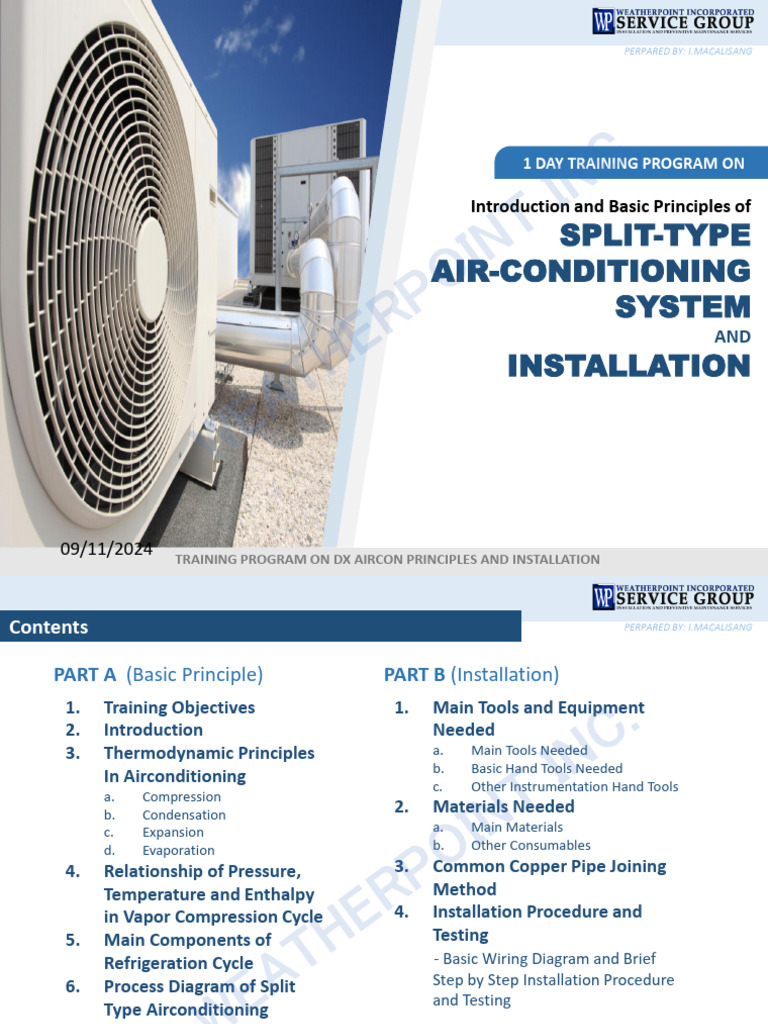 DX Aircon Installation Training Guide | PDF | Air Conditioning | Pipe ...