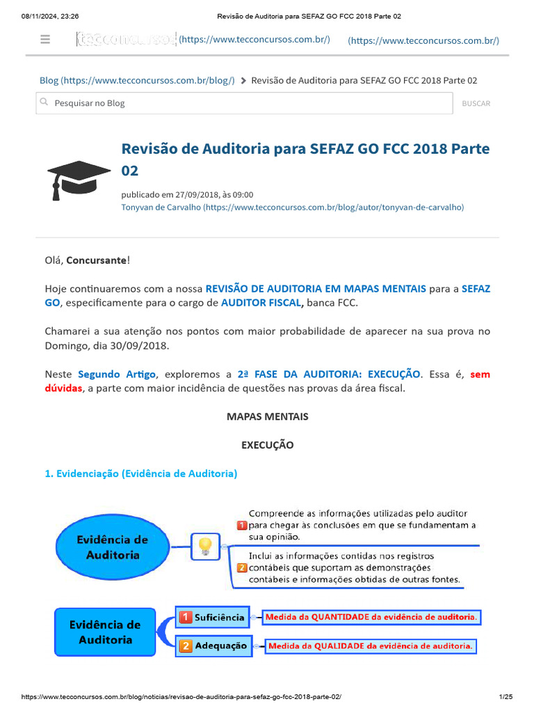 Revisão de Auditoria SEFAZ GO: Parte 2 | PDF | Contabilidade ...