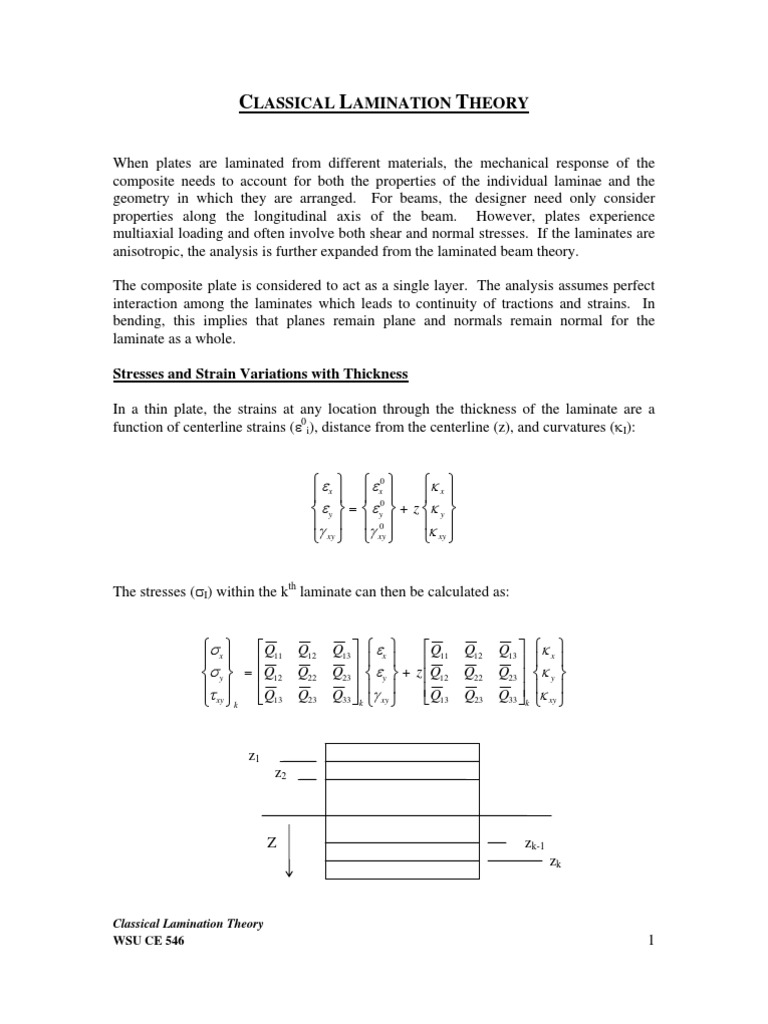 Classical Lamination Theory PDF Stress (Mechanics) Beam (Structure)