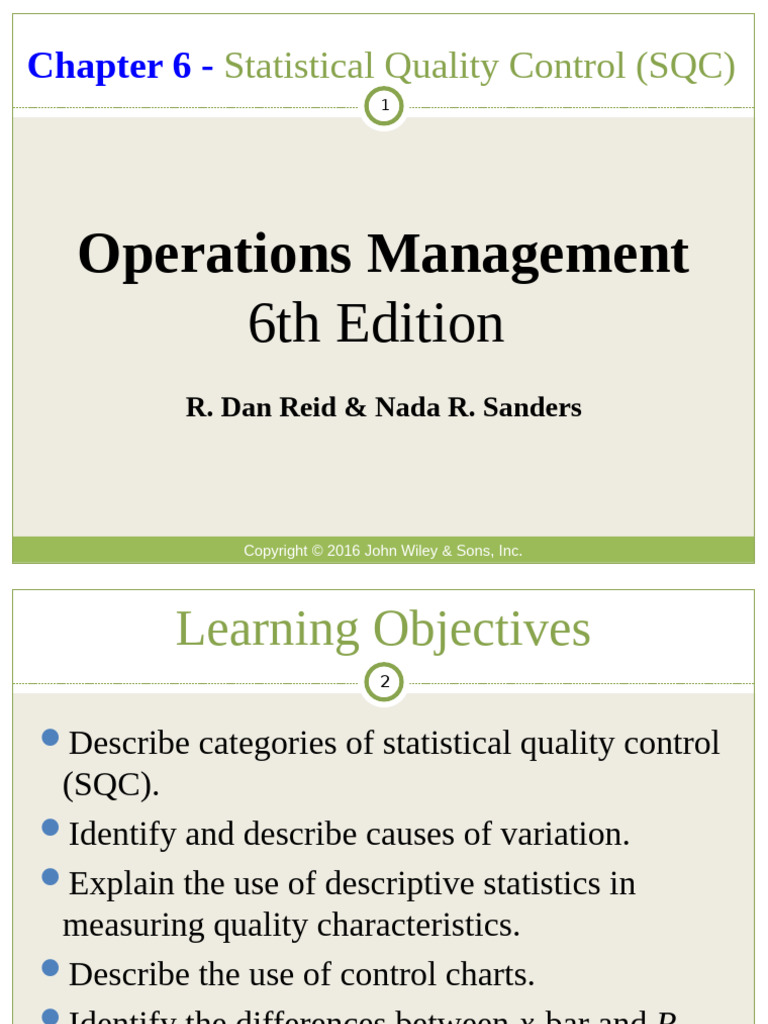 Statistical Quality Control Overview | PDF | Probability Distribution ...