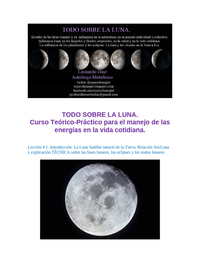 Fases Lunares y su Influencia | PDF | Luna | Tierra