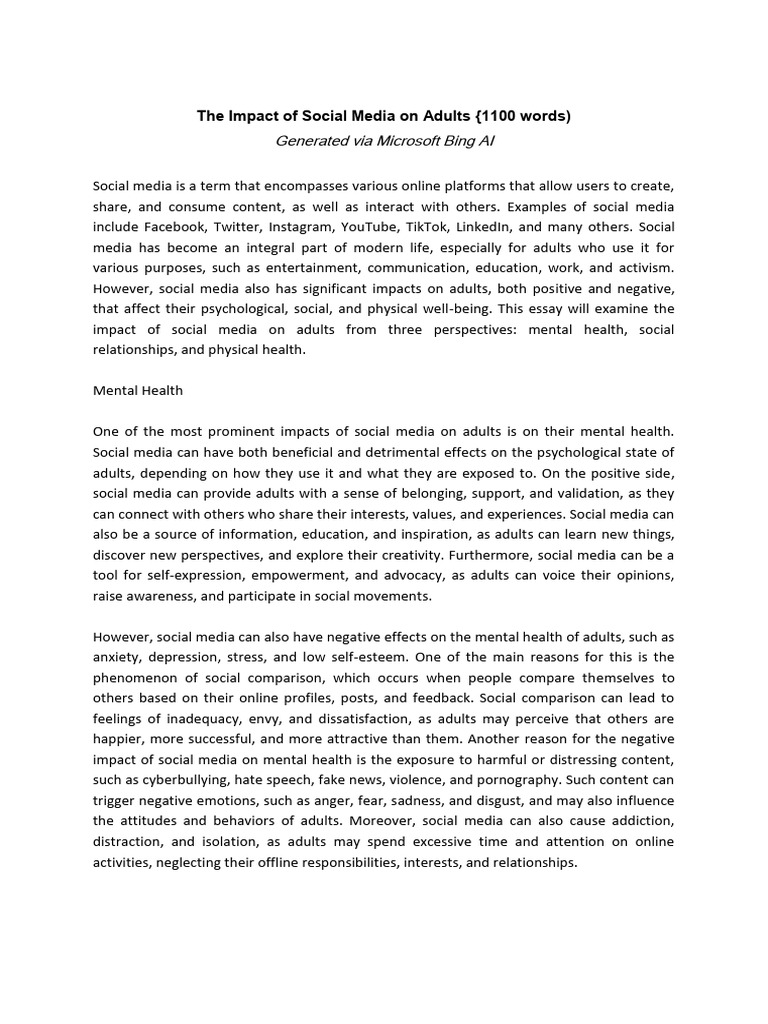 Effects of Social Media on Adults | PDF | Social Media | Popular ...