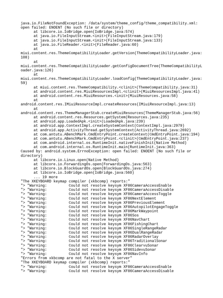 X11 Keymap Warnings and File Errors | PDF | Java (Programming Language ...