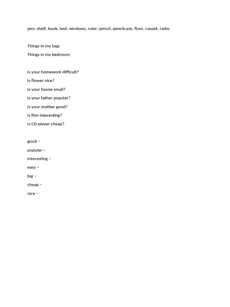 English Grammar: Questions & Sentences | PDF