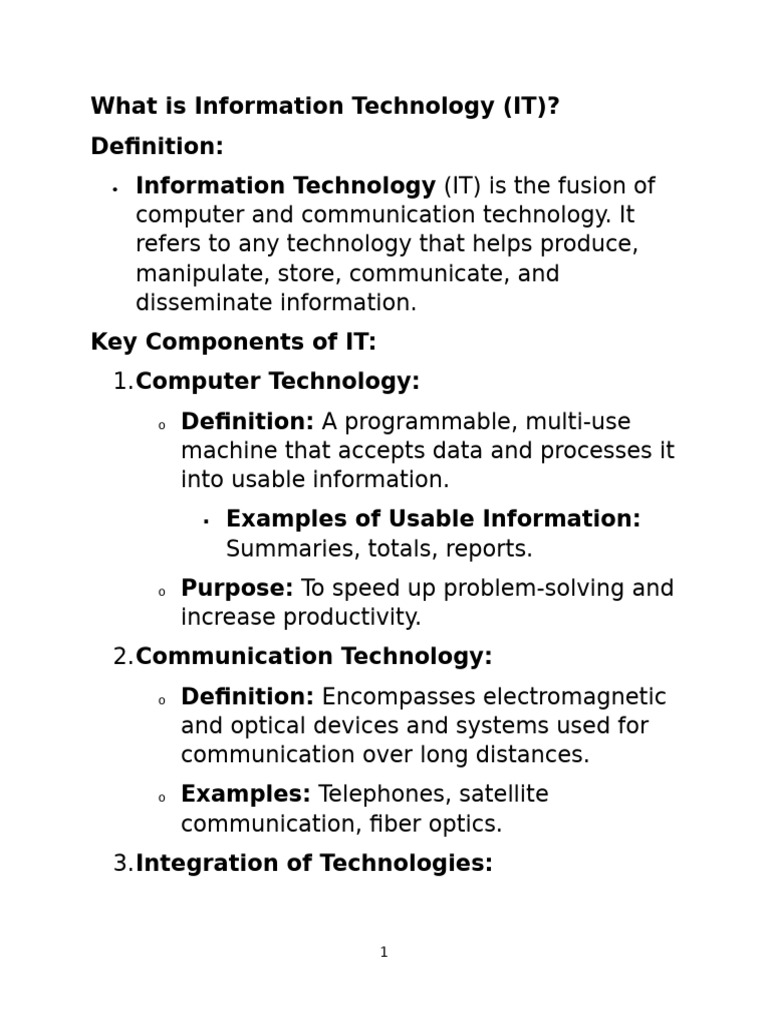 What Is Information Technology System Cycle | PDF | Central Processing ...