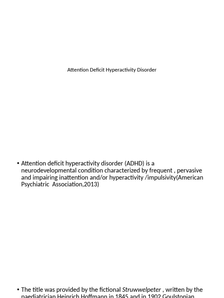 Presentation1 ADHD | PDF | Attention Deficit Hyperactivity Disorder ...