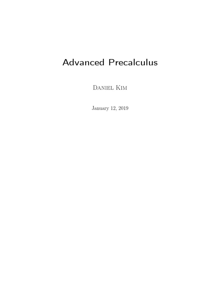 Advanced Precalculus Concepts Overview | PDF | If And Only If ...