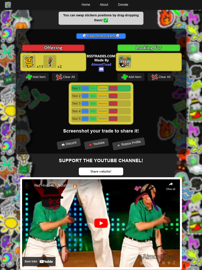 Trade Offer Creator - Bee Swarm Simulator Trading | PDF