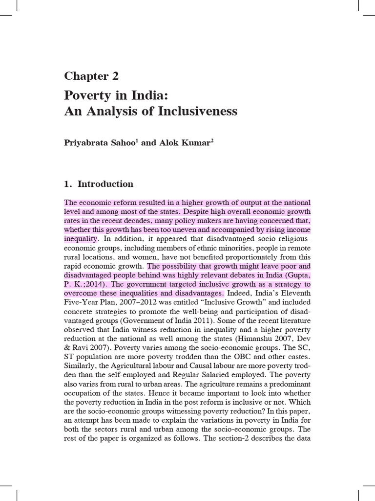 Inclusive Growth and Poverty in India | PDF | Poverty Threshold | Poverty