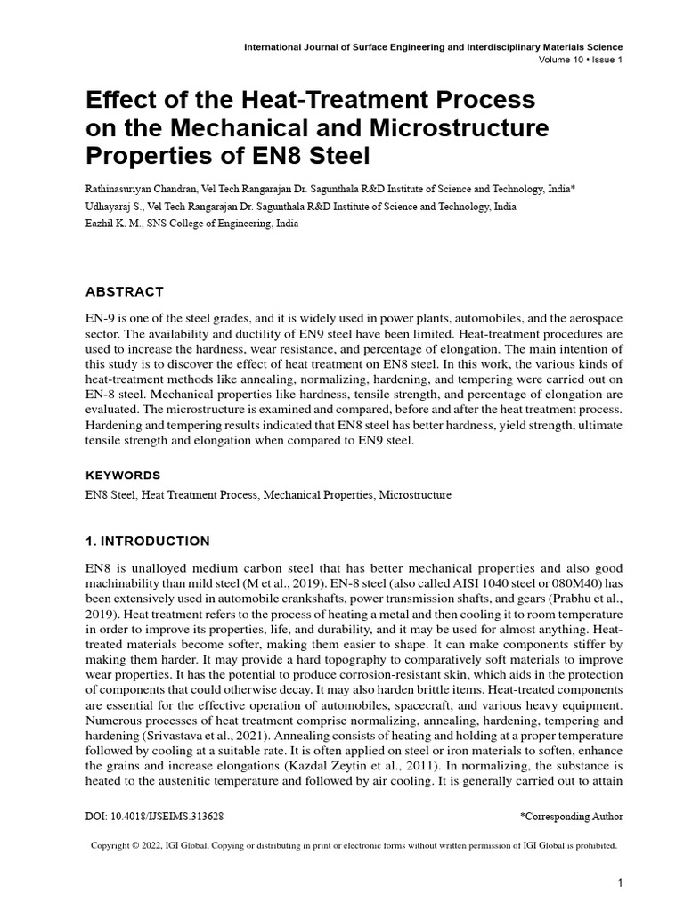 Effect of The Heat-Treatment Process On The Mechan | PDF | Heat ...