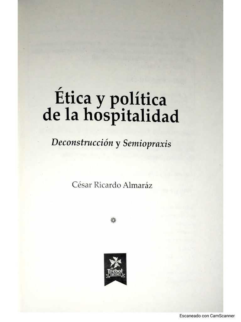 Ética y Política de La Hospitalidad Almaraz | PDF