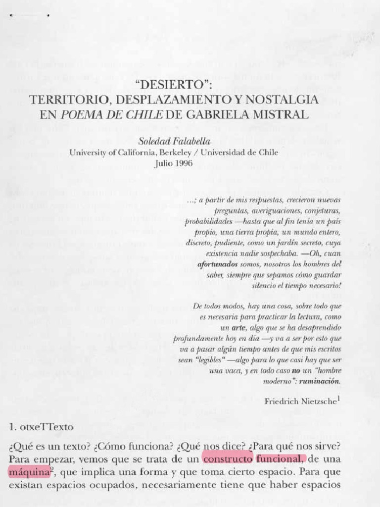 Desierto Gabriela Mistral Pdf Chile Memoria