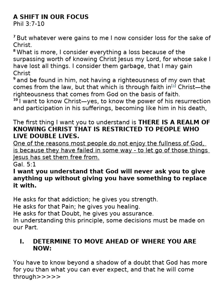 A Shift in Our Focus | PDF | Jesus | Faith