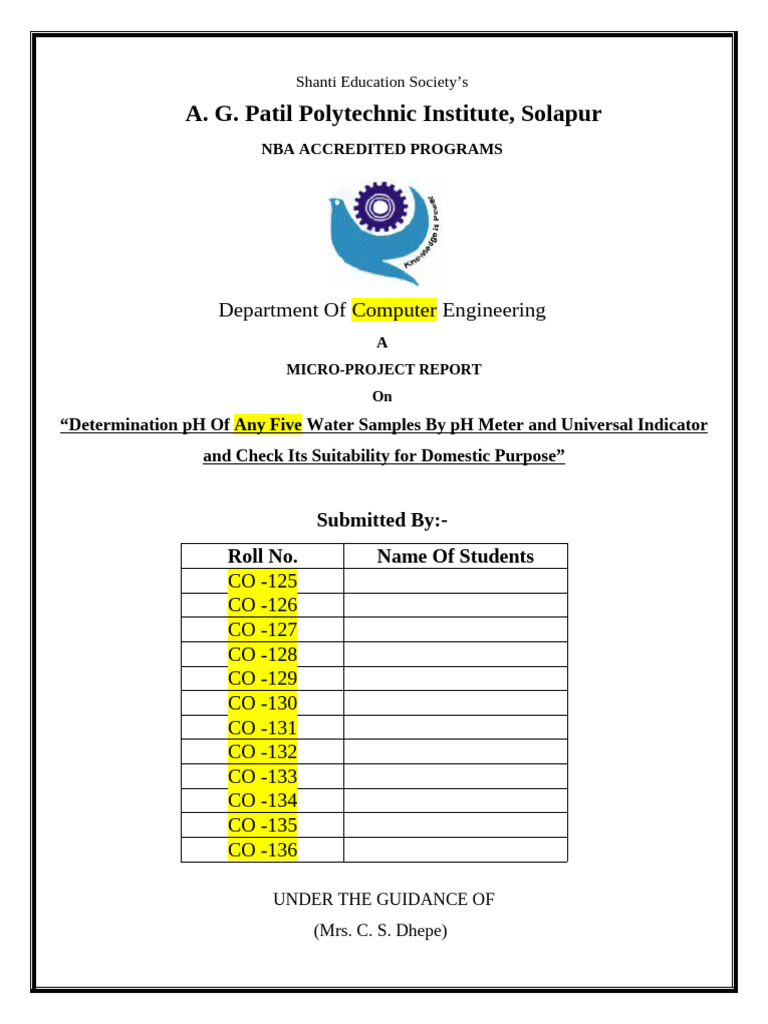 pH Measurement of Water Samples Report | PDF | Ph | Applied And ...