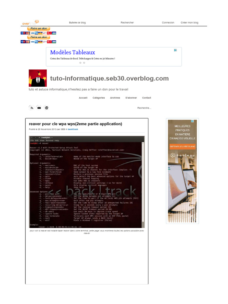Tutoriel Reaver pour clé WPA WPS | PDF | Blog | Cyberespace