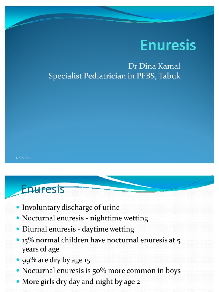 Enuresis PDF Urinary Incontinence Nocturnal Enuresis