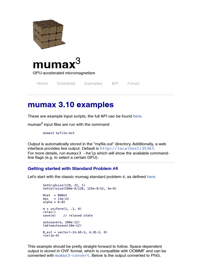 Mumax3: GPU Micromagnetism Guide | PDF | Software Engineering ...