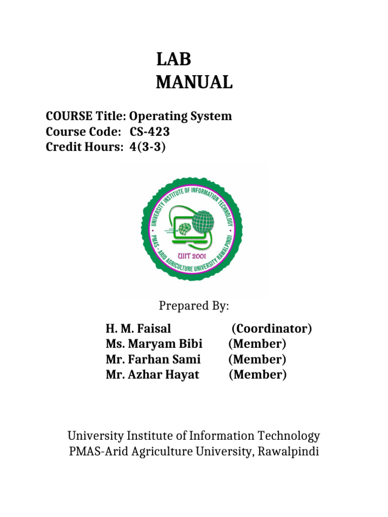 CS-583 Operating Systems Lab Manual | PDF | Method (Computer ...