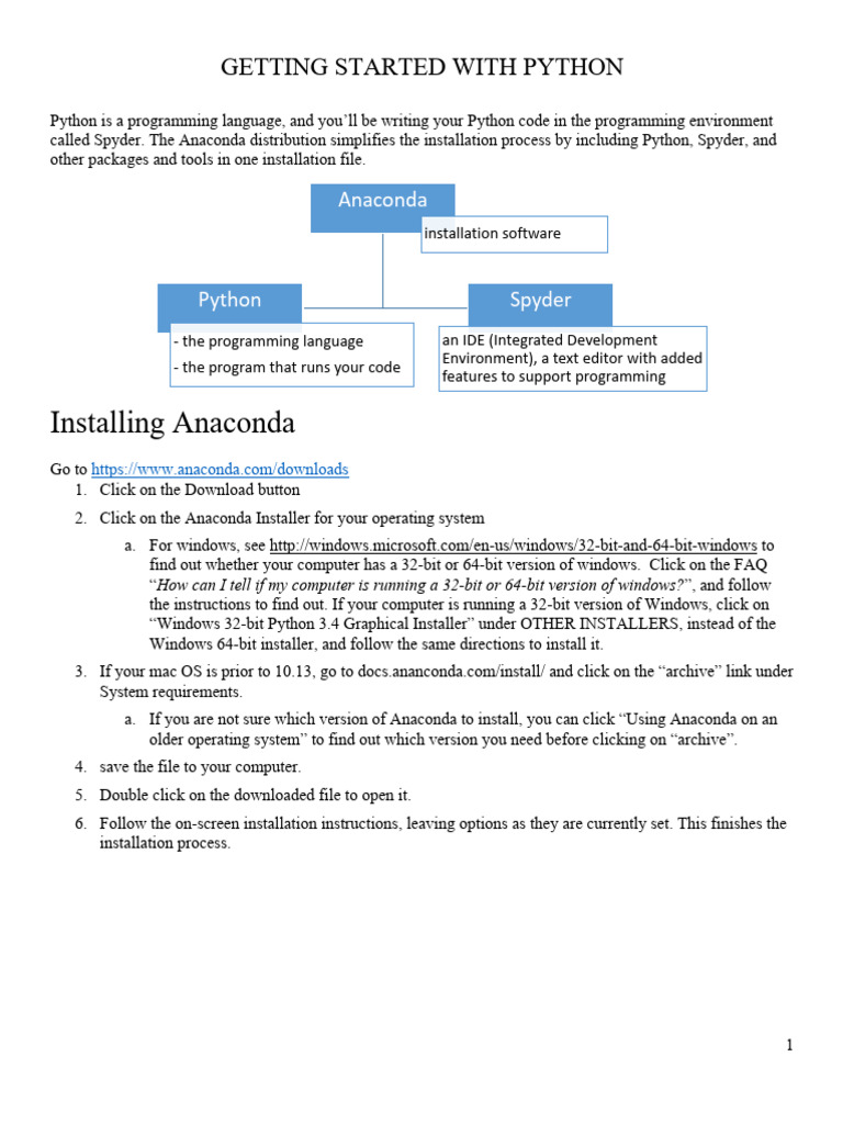 Getting Started With Python 9-14-20 | PDF | Installation (Computer ...