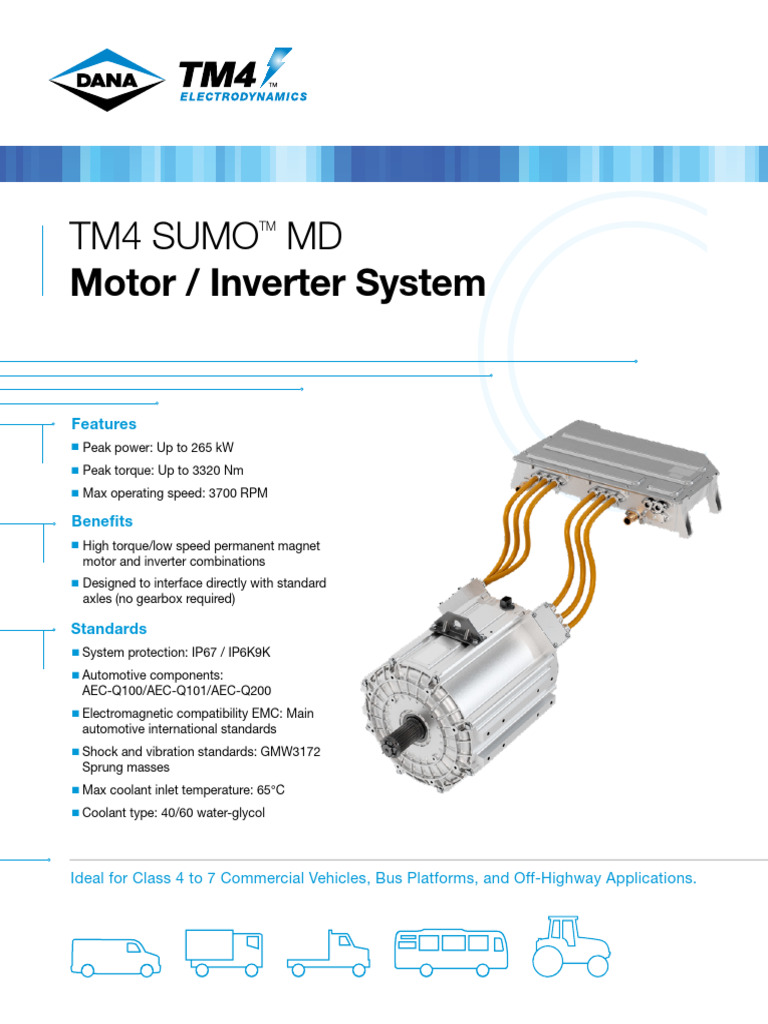 TM4 SUMO MD Motor/Inverter Overview | PDF | Electric Motor | Power Inverter