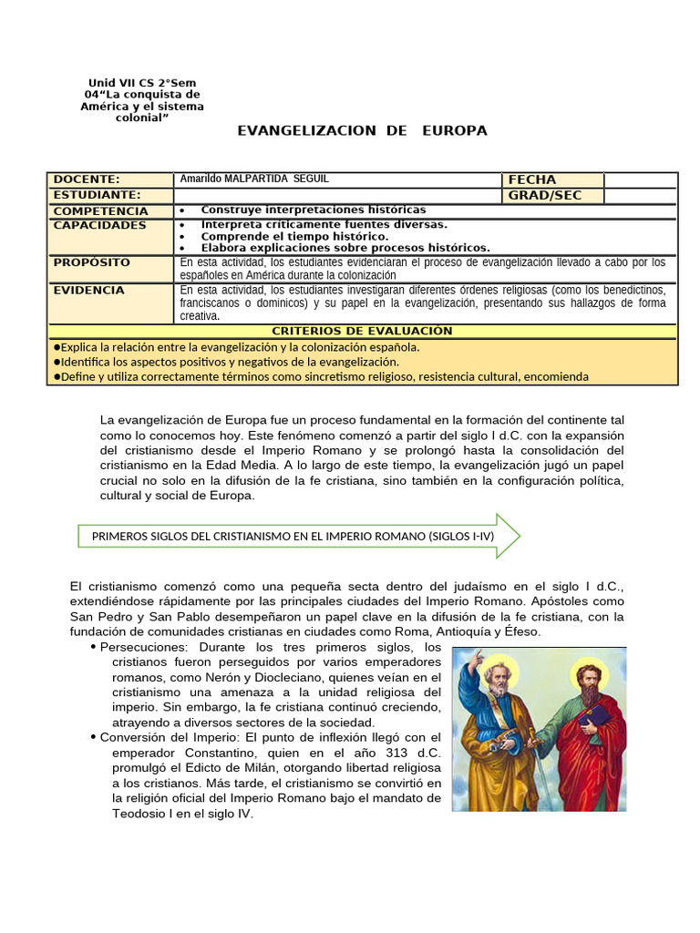 Ficha de Actividad CCSS 2° - Semana 4 | PDF | Edades medias | imperio ...