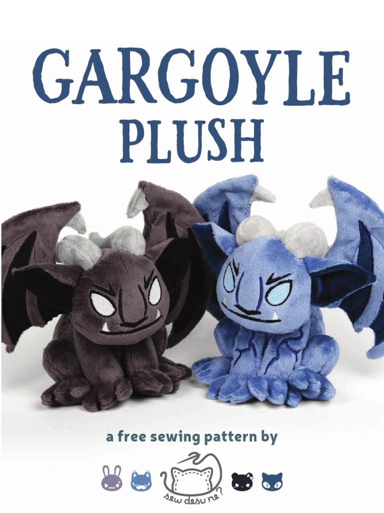 Free Gargoyle Plush Sewing Pattern | PDF | Sewing | Seam (Sewing)