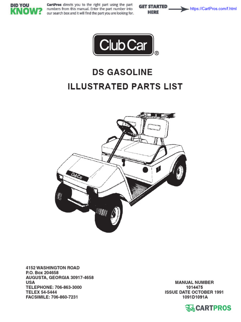 1991 CLUB CAR DS SERVICE MANUAL PDF visual data 2