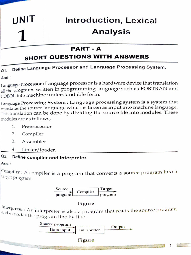 CD Unit 1 | PDF | Parsing | Compiler