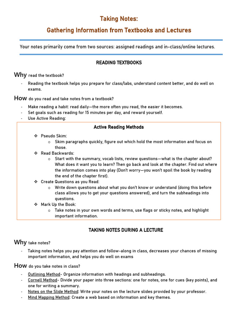 Effective Note-Taking Strategies | PDF | Human Communication | Learning