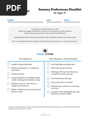 Child Sensory Preferences