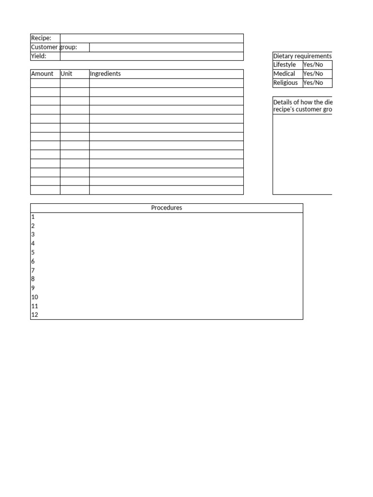 Sithkop012 Standard Recipe Card Template