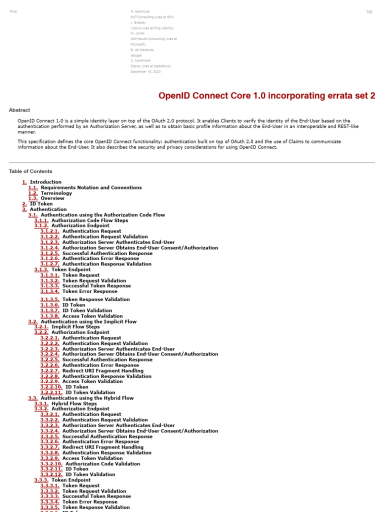 Openid connect core 1 0 incorporating errata set 2 pdf access